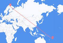 Flyrejser fra Kadavu Island, Fiji til Ivalo, Finland