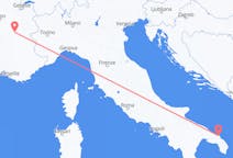 Flyg från Grenoble, Frankrike till Brindisi, Italien