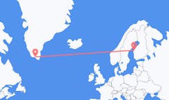 그린란드 나르사크에서 출발해 핀란드 바사에게(으)로 가는 항공편