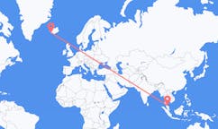 Flyreiser fra byen Narathiwat-provinsen, Thailand til byen Reykjavik, Island