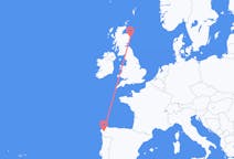 Flights from Santiago de Compostela in Spain to Aberdeen in Scotland
