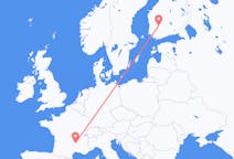 Flyg från Le Puy-en-Velay, Frankrike till Tammerfors, Finland