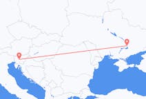 Flyreiser fra Ljubljana, Slovenia til Zaporizhia, Ukraina