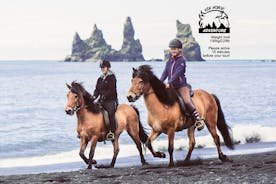 Excursion à cheval sur la plage de sable noir au départ de Vik