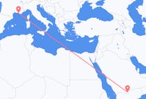 Loty z Sharurah, Arabia Saudyjska do Marsylii, Francja