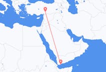 Flüge von Aden, der Jemen nach Kahramanmaraş, die Türkei