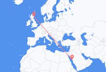 Flyreiser fra Yanbu, Saudi-Arabia til Aberdeen, Skottland