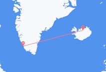 Flights from Akureyri, Iceland to Paamiut, Greenland