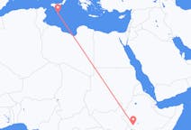 Vluchten van Jinka, Ethiopië naar Malta, Malta