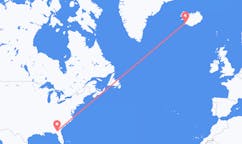 Flyreiser fra Valdosta, USA til Reykjavik, Island