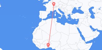 Flights from Togo to Switzerland