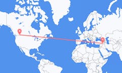 出发地 加拿大克兰布鲁克目的地 土耳其錫爾特的航班