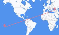 Flyreiser fra Rarotonga, Cookøyene til Tokat, Tyrkia