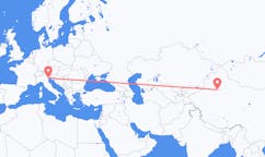 Flyreiser fra Korla, Kina til Venezia, Italia