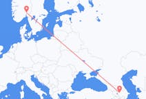 Vluchten van Gəncə, Azerbeidzjan naar Oslo, Noorwegen