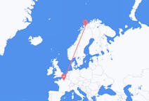 Flug frá Bardufoss, Noregi til Parísar, Frakklandi