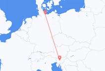 Flyg från Ljubljana, Slovenien till Lubeck, Tyskland