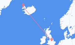 Fly fra byen Nottingham til byen Ísafjörður