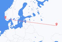 Fly fra Nizjnekamsk til Stavanger