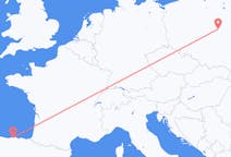 Flyg från Warszawa, Polen till Santander, Spanien