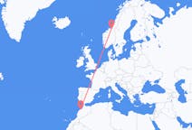 Loty z Casablanca (Chile) w Maroko do Trondheimu w Norwegii