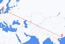 Flyreiser fra Guangzhou, Kina til Göteborg, Sverige