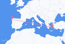 Flights from Santiago de Compostela, Spain to Icaria, Greece
