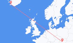 Flyg från staden Reykjavik, Island till staden Budapest, Ungern
