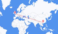 Flyrejser fra Liuzhou, Kina til Cardiff, Wales
