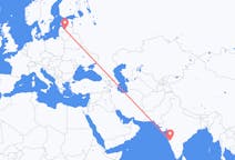 Vluchten van Kolhapur, India naar Riga, Pescara, Letland
