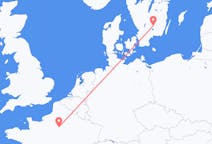 Vluchten van Parijs, Frankrijk naar Växjö, Zweden