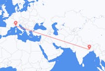 Vluchten van Durgapur, India naar Genua, Italië
