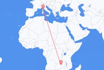 Flyrejser fra Ndola, Zambia til Bastia, Frankrig