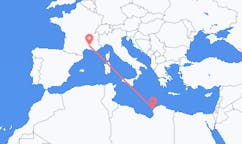 Flyrejser fra Benghazi, Libyen til Avignon, Frankrig