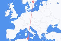 チュニジアのから モナスティル、スウェーデンのへ リンシェーピングフライト