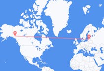 Vluchten van Whitehorse, Canada naar Riga, Pescara, Letland