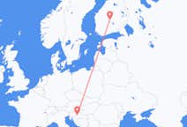 Vluchten van Jyvaskyla, Finland naar Zagreb, Kroatië