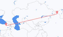 Flyreiser fra Altay Prefecture, til Erzurum