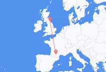 Flyg från Toulouse, Frankrike till Durham, England