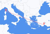 Vluchten van Antalya, Turkije naar Bastia, Vercelli, Frankrijk