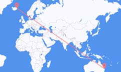 Flights from the city of Brisbane, Australia to the city of Egilsstaðir, Iceland