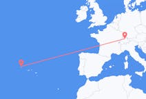 Fly fra Corvo Island til Zürich