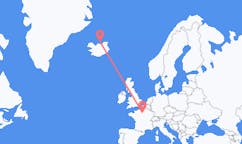 アイスランドのグリムジーから、フランスのパリまでのフライト