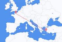 出发地 法国卡昂目的地 希腊萨摩斯的航班