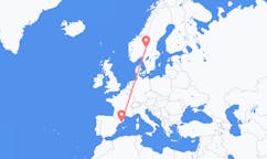 Lennot Barcelonasta, Espanja Rörbäcksnäsiin, Ruotsi