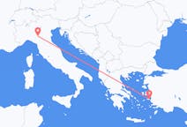 Vols depuis la ville de Parme vers la ville de Samos