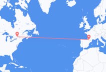 Flyg från Ottawa, Kanada till Lourdes (kommun i Brasilien, São Paulo, lat -20,94, long -50,24), Frankrike