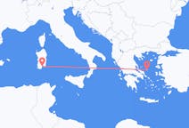 Vluchten van Skyros, Griekenland naar Cagliari, Trento, Italië