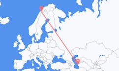 Flyg från Türkmenbaşy, Turkmenistan till Narvik, Norge