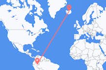 Flyrejser fra Iquitos, Peru til Akureyri, Island
